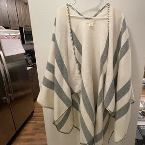 Striped Gray and White Women's Sweater